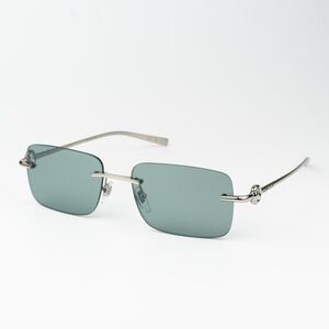Gucci Women Sunglasses Silver Green Mirror Rectangle GG1703S 002 BRAND NEW